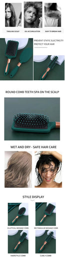 Marseilis Hair Massage Air CushionComb Brush Scalp Hairbrush Detangle Anti Static Salon SPA Hairdressing Styling Tool Oval Round