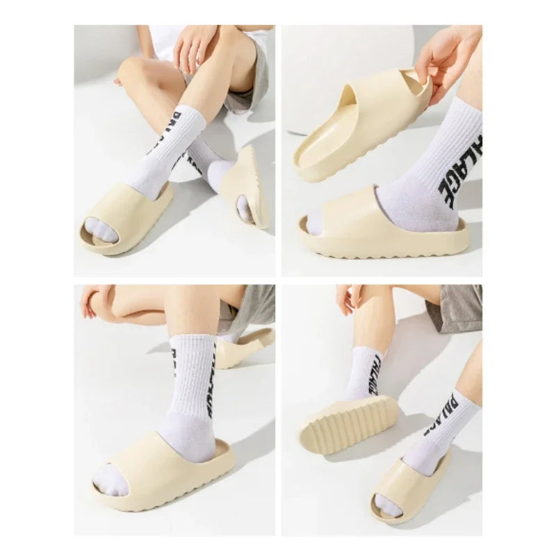 Men's Slippers Cloud Thick-soled Sandals Summer Fashion Soft Bottom Beach Men Slippers Women's Sandals EVA Slides Beach Sandals